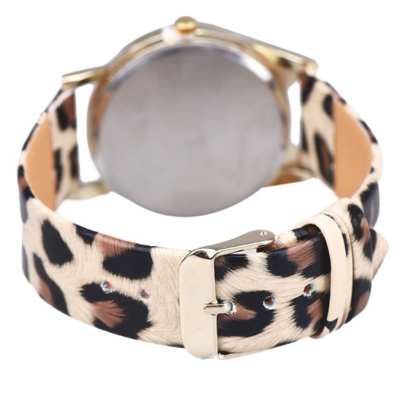 Hipster Cat Watch with Glasses & Leopard Band - Picture 3 of 3